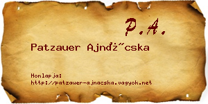 Patzauer Ajnácska névjegykártya