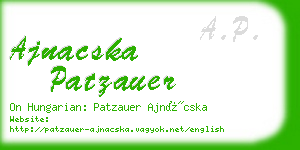 ajnacska patzauer business card
